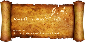 Jovián Aurélián névjegykártya